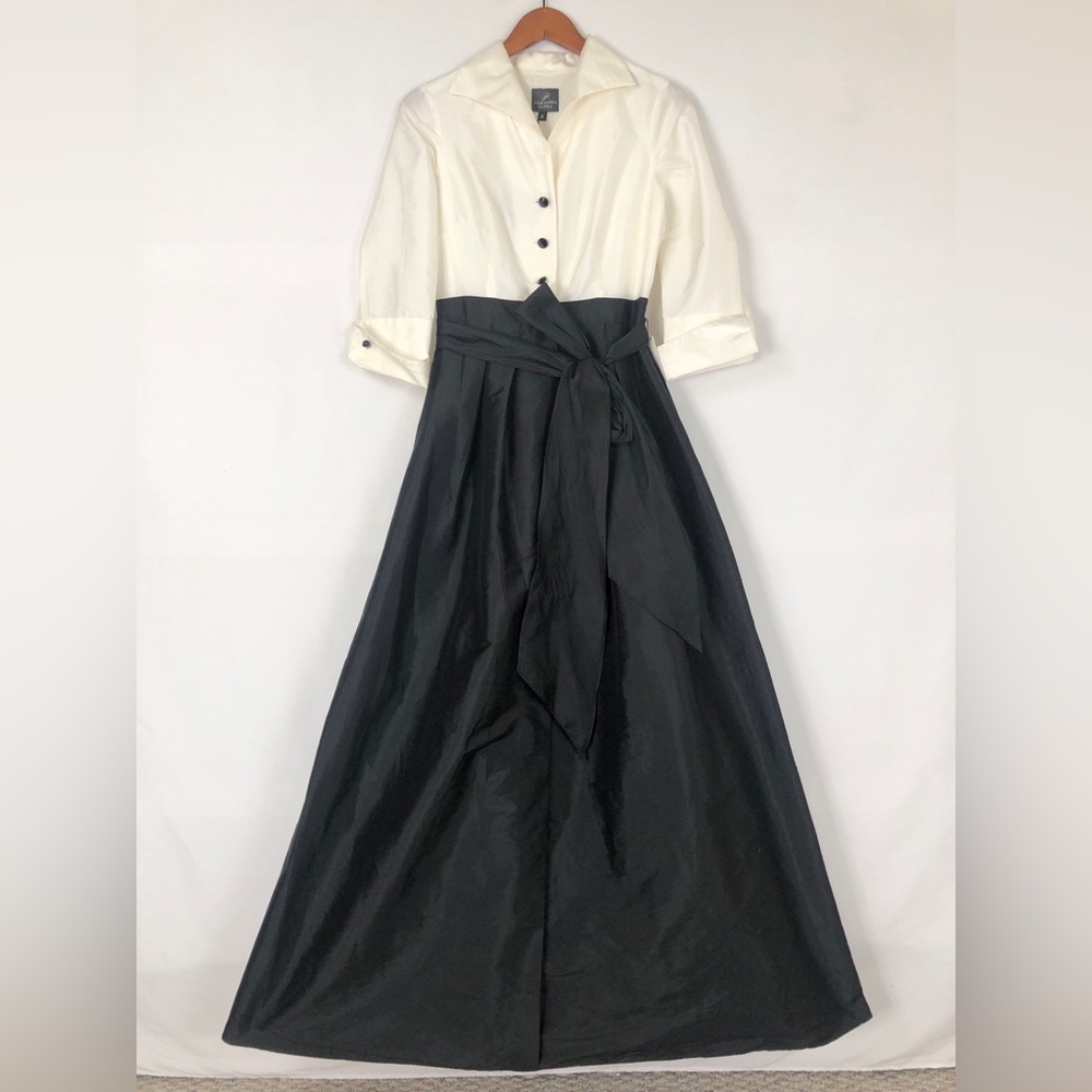 Adrianna Papell Black and White Maxi Dress